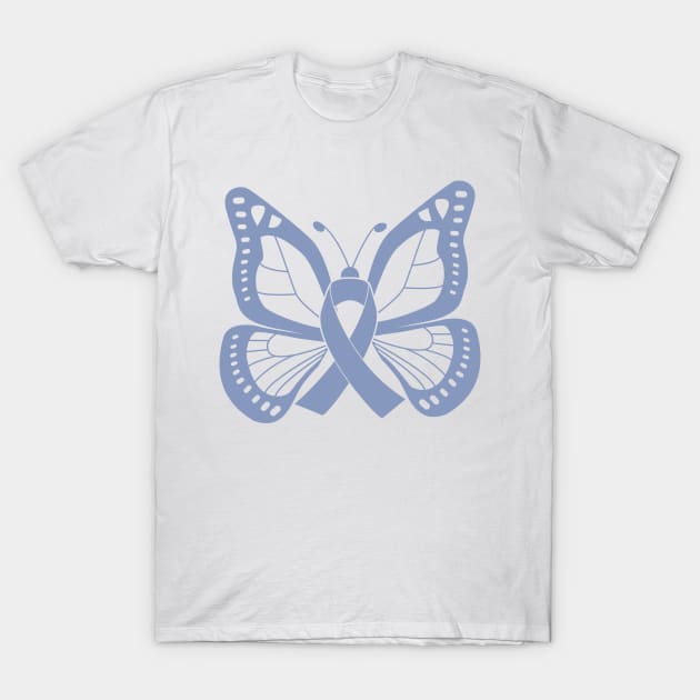 Periwinkle Butterfly Awareness Ribbon T-Shirt by FanaticTee